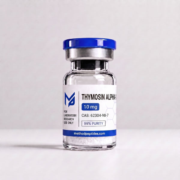 Thymosin Alpha-1 10mg lyophilized research peptide vial by Method Peptides